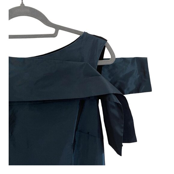 XD XENIA DESIGN Size 6 Taffeta Draped Blouse Stretch Structured Minimalist - Picture 5 of 11